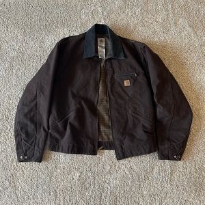 Vintage Carhartt Detroit Jacket J97 Dark Brown LT Large Tall